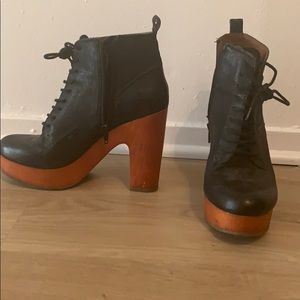 Lace up block heels